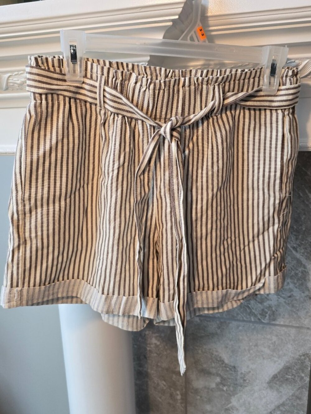 Forever 21 Urbanica Striped Paperbag Waist Shorts - Size M